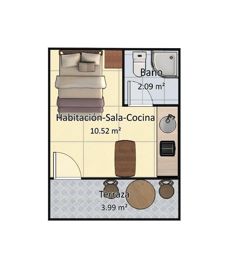 Bungalow de 1 dormitorio (2 adultos)