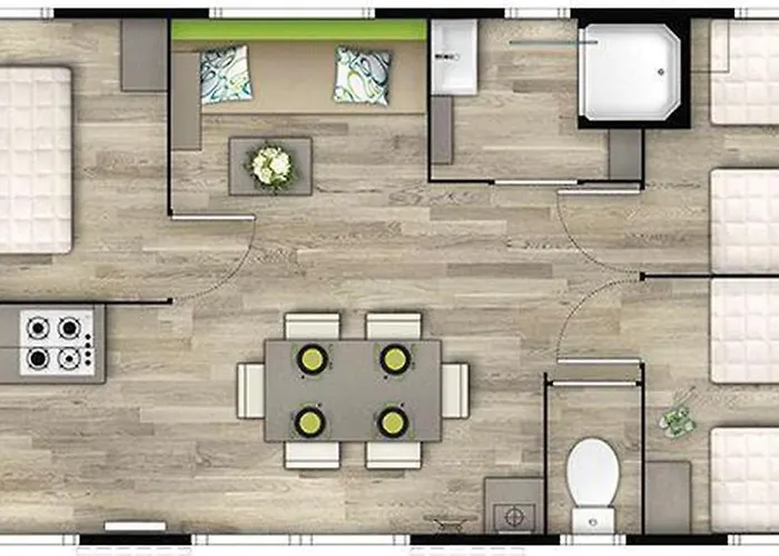 Mobil Home 3 Chambres Avec Terrasse - 7 Personnes - Api-1-52-519