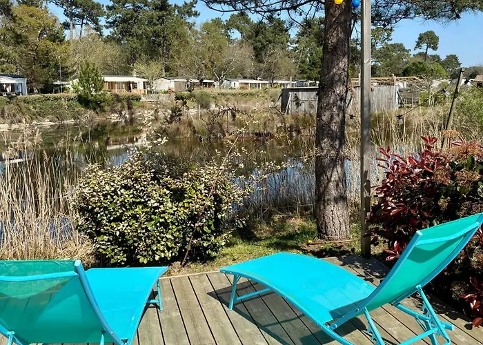 Mobil Home Avec Terrasse - Proche Plages Cap-Ferret - 4-6 Pers Camping 4 Etoiles Les Viviers