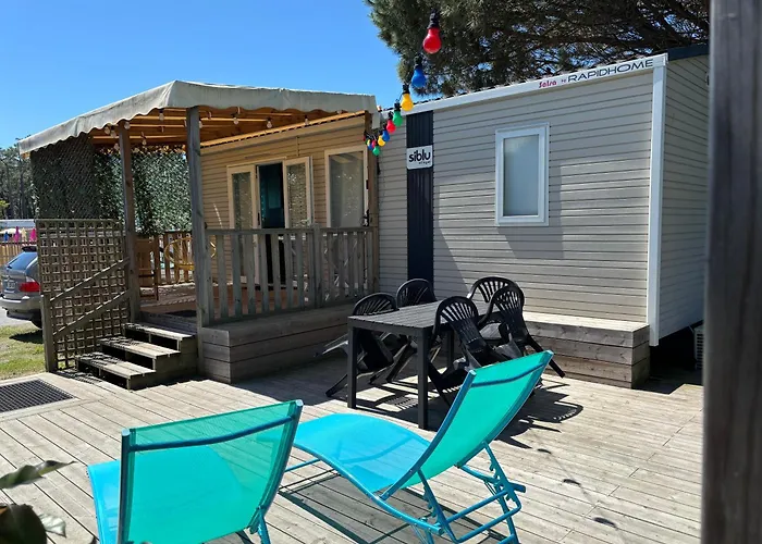 Mobil Home Avec Terrasse - Proche Plages Cap-Ferret - 4-6 Pers Camping 4 Etoiles Les Viviers